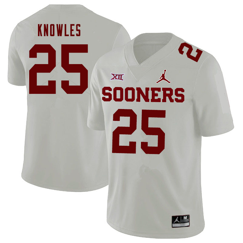 Jordan Brand Men #25 Jaden Knowles Oklahoma Sooners College Football Jerseys Sale-White